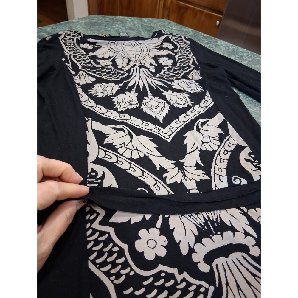 Desigual x Christian Lacroix Dress Womens Sz M Abstract Artsy Stretch Lagenlook - Picture 11 of 12